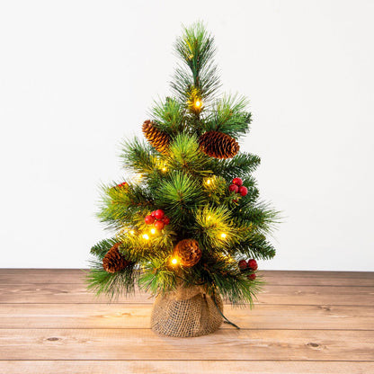Led kerstboom 45 cm met bessen en dennenappels
