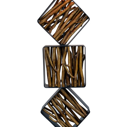 Vloerlamp drijfhout 155 cm zwart goud