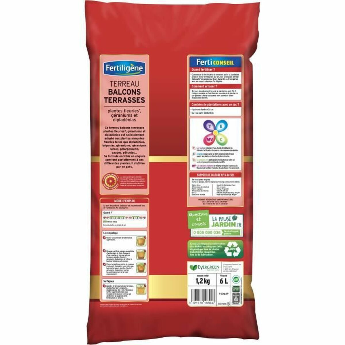 Fertiligène Potgrond Fertiligène Terras 6 L