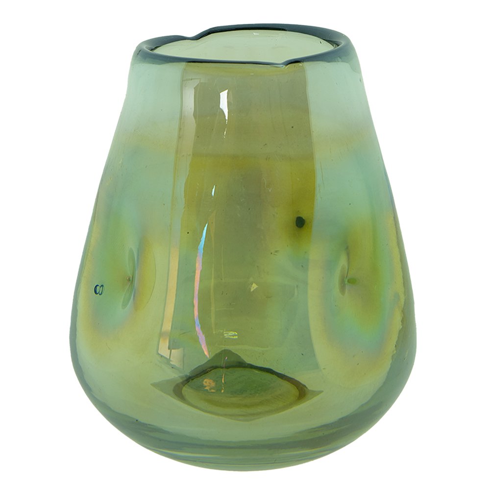 Vaas Ø 10x12 cm Groen Glas Glazen Vaas