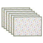 Placemats set van 6 48x33 cm wit groen