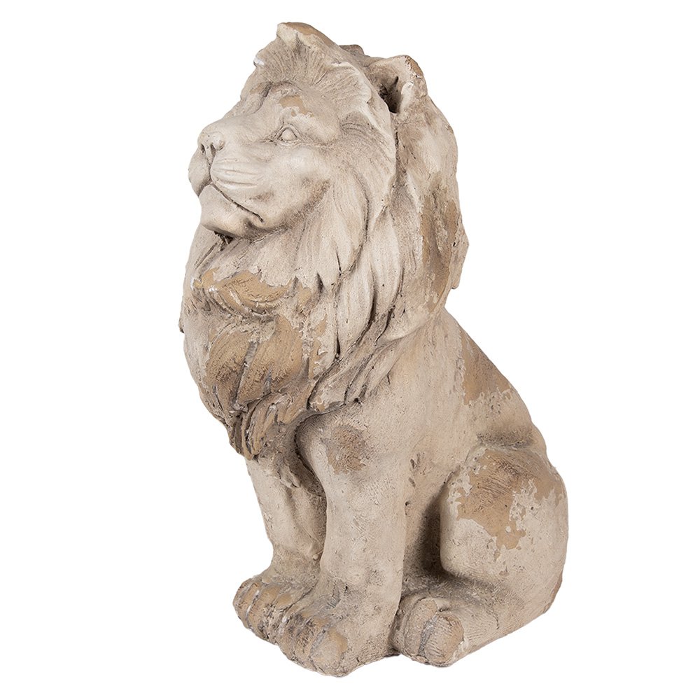 Beeld leeuw 31x20x41 cm beige keramiek