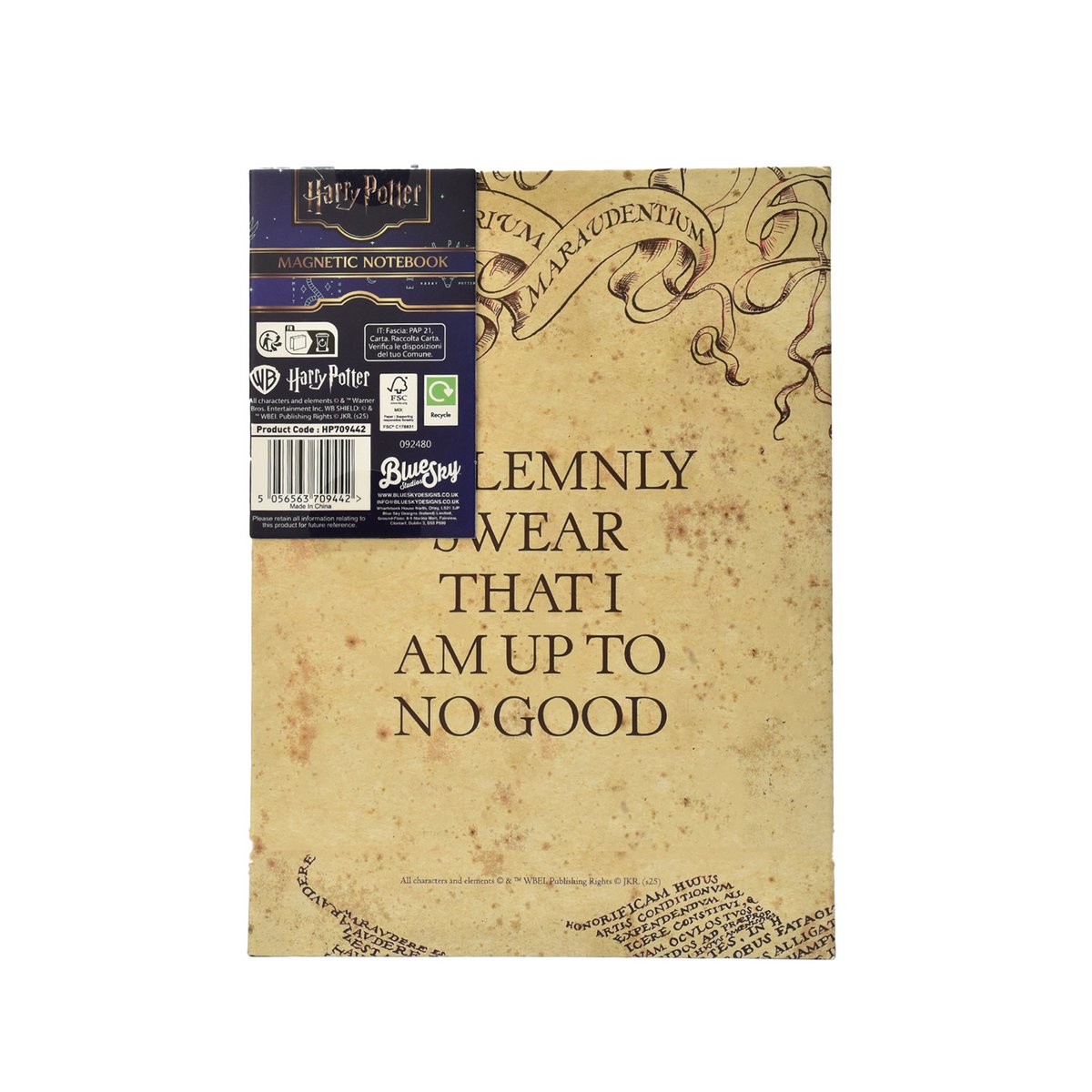 Harry Potter - A5 notebook in Marauder's Map design, magnetic