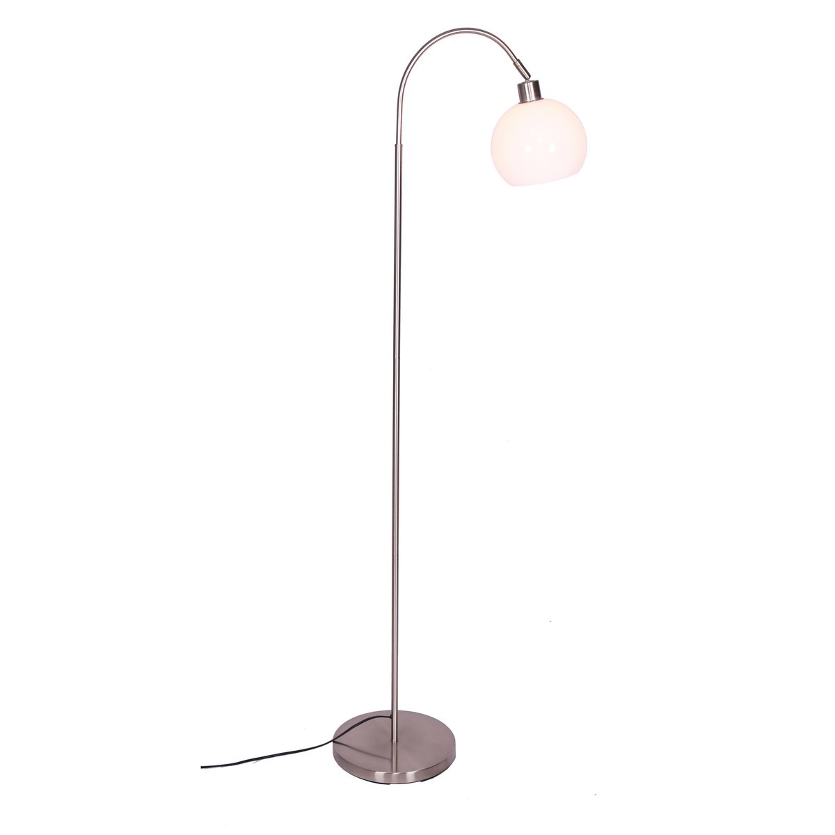Vloerlamp metaal kunststof kap 153 cm zilver wit