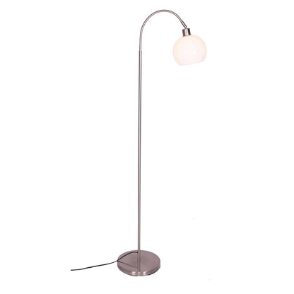 Vloerlamp metaal kunststof kap 153 cm zilver wit