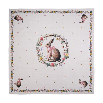Tafelkleed 100x100 cm Beige Katoen