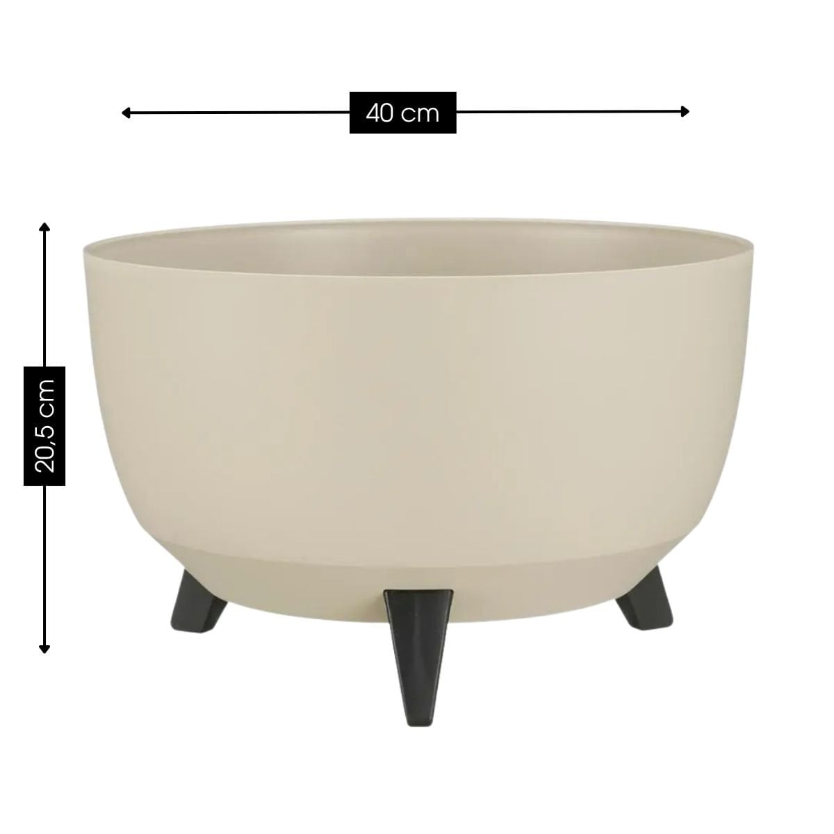 Plantenbak Doppio Ø40 cm beige gerecycled plastic