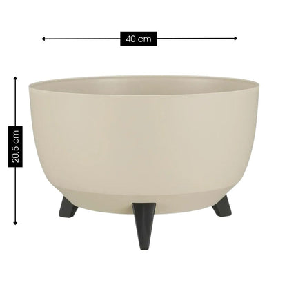 Plantenbak Doppio Ø40 cm beige gerecycled plastic
