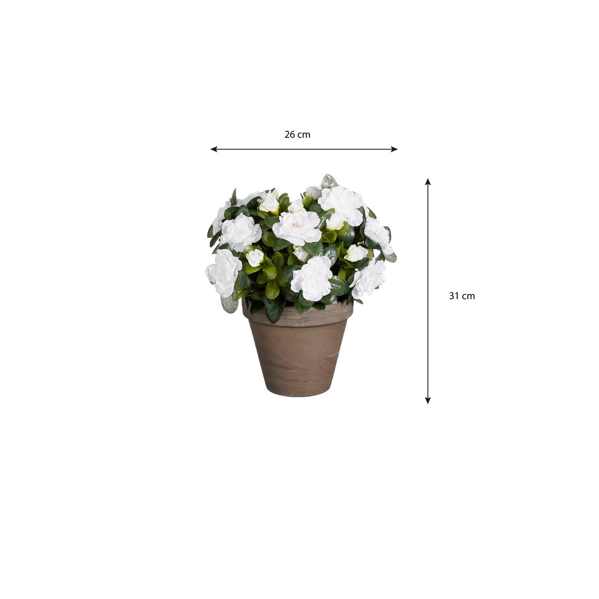 Kunstplant Azalea wit 31x26 cm