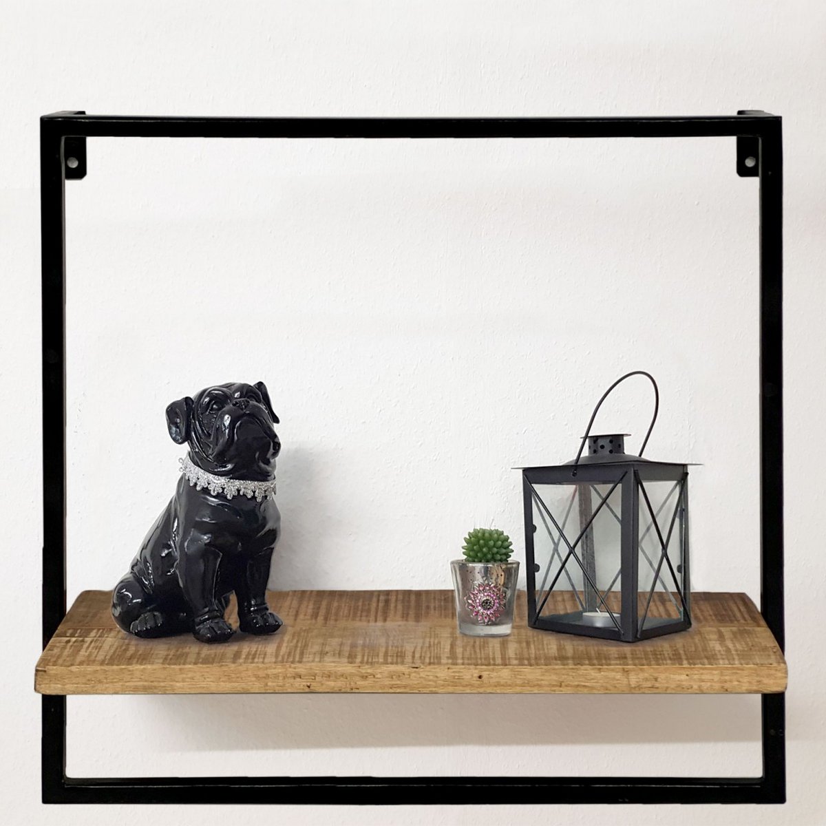 Hangplank Boekenplank 50x50x25 Metalen Frame Zwart