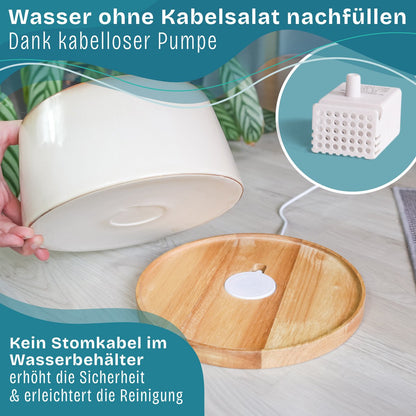 Drinkfontein kat keramiek bamboe 1.5L stil