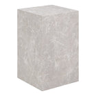 Prague Side Table Marble Look Beige With Wooden 30x30x50