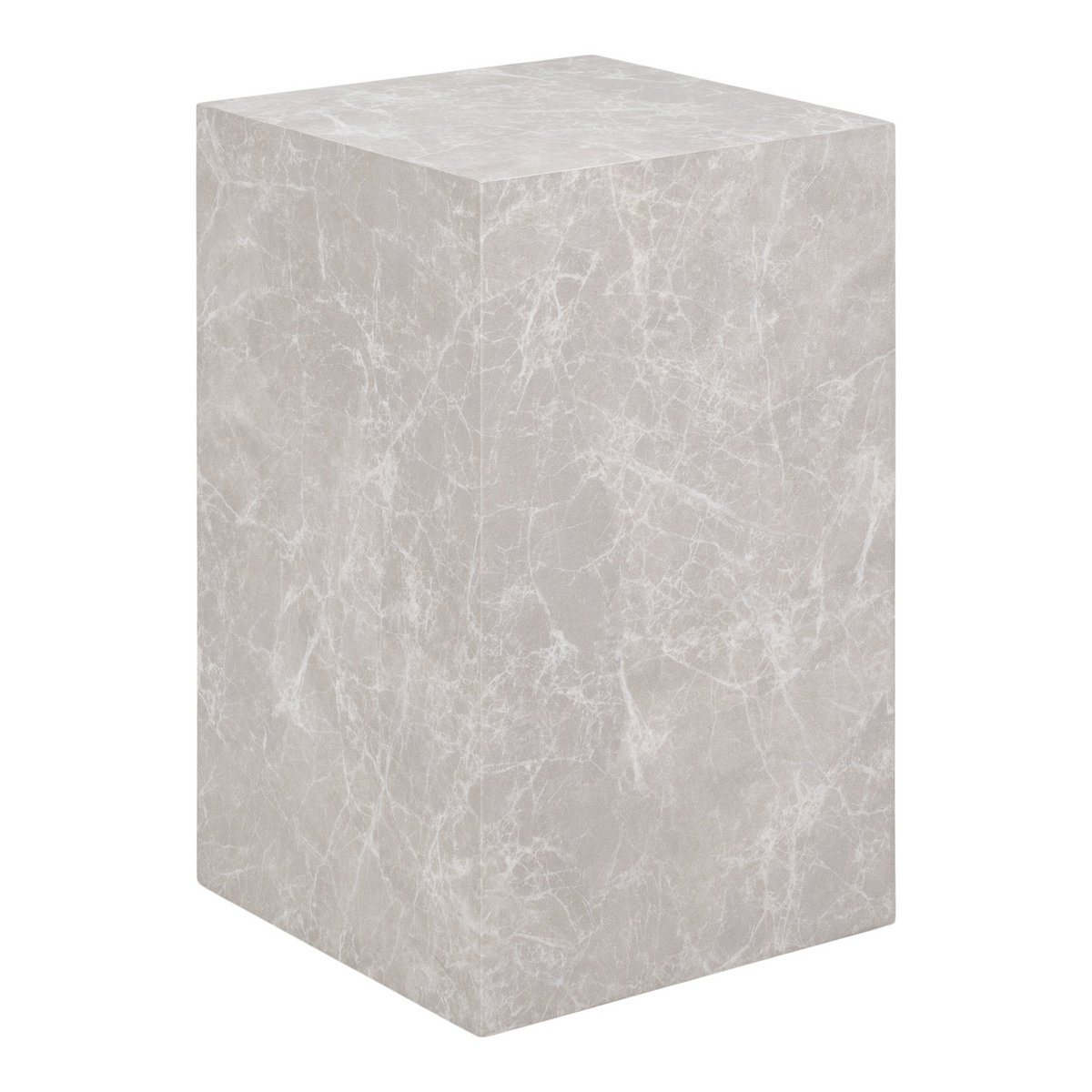 Bijzettafel 30x30x50 cm marmerlook beige hout