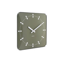 Wandklok 35x35 cm groen glas