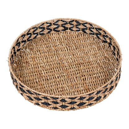 Dienblad Ø38 cm zeegras zwart natuurlijk