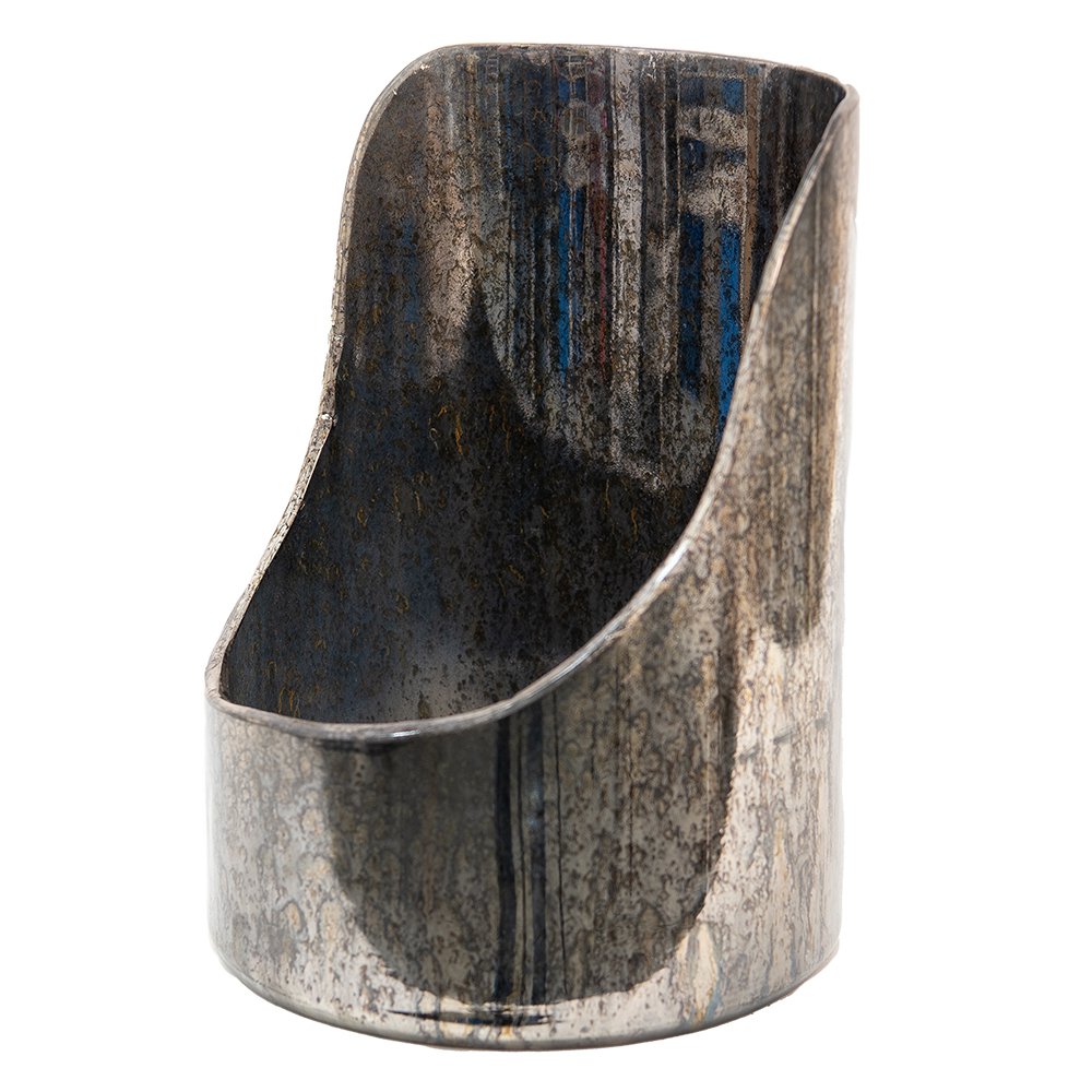 Theelichthouder 18x24 cm zilver glas