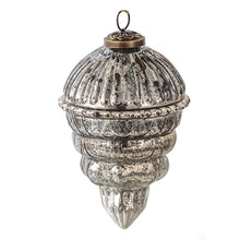 Kerstbal 10 cm glas zilver zwart