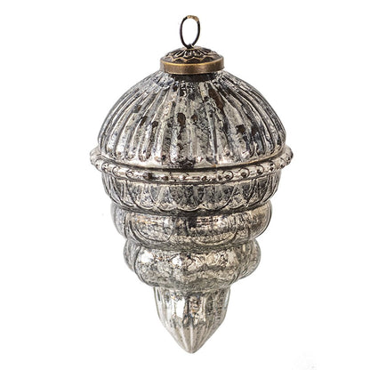 Christmas bauble Ø 10 cm Silver coloured Glass Christmas decoration