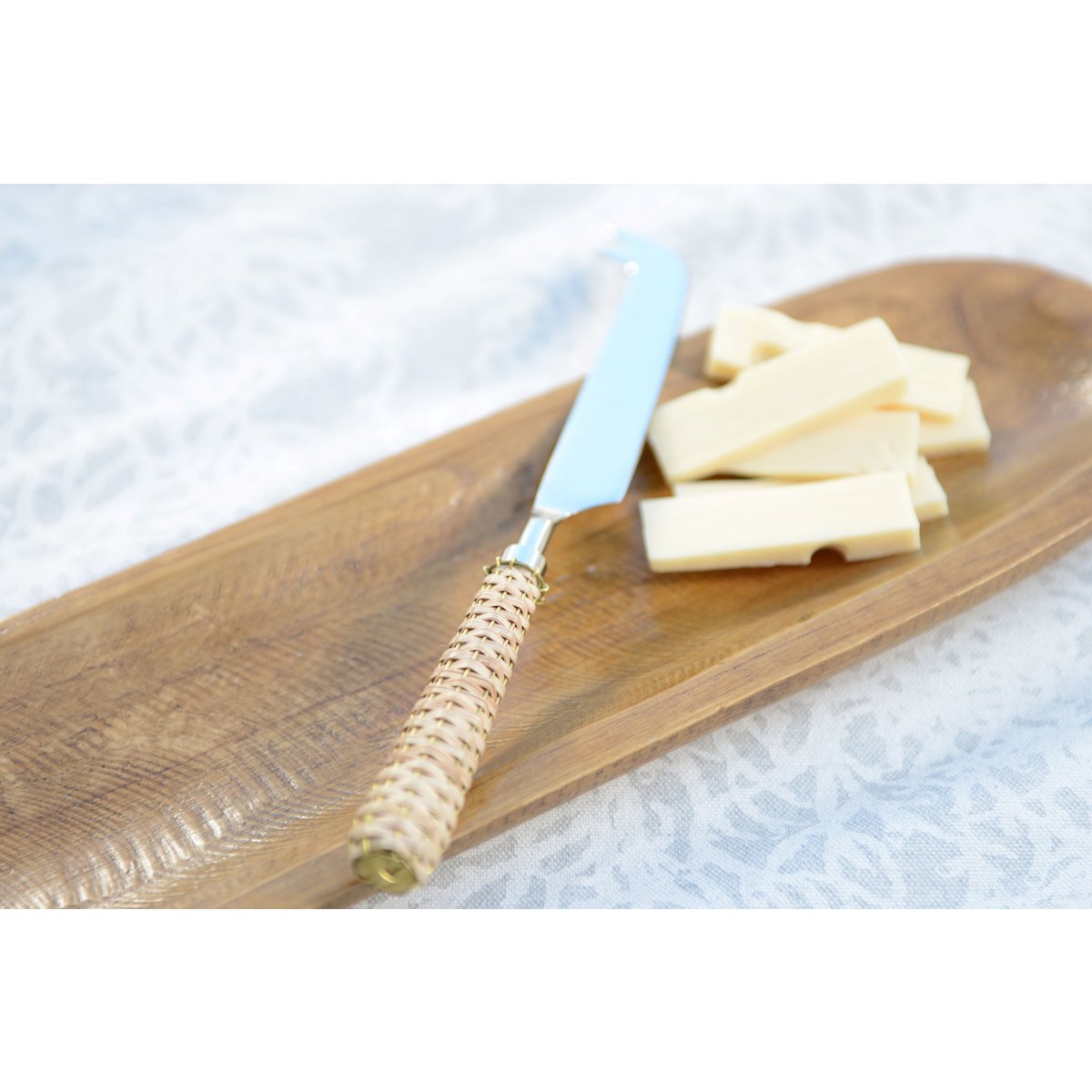 Kaasmes 28 cm staal riet beige
