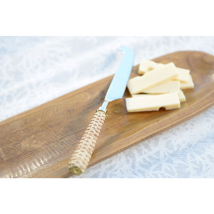 Kaasmes 28 cm staal riet beige