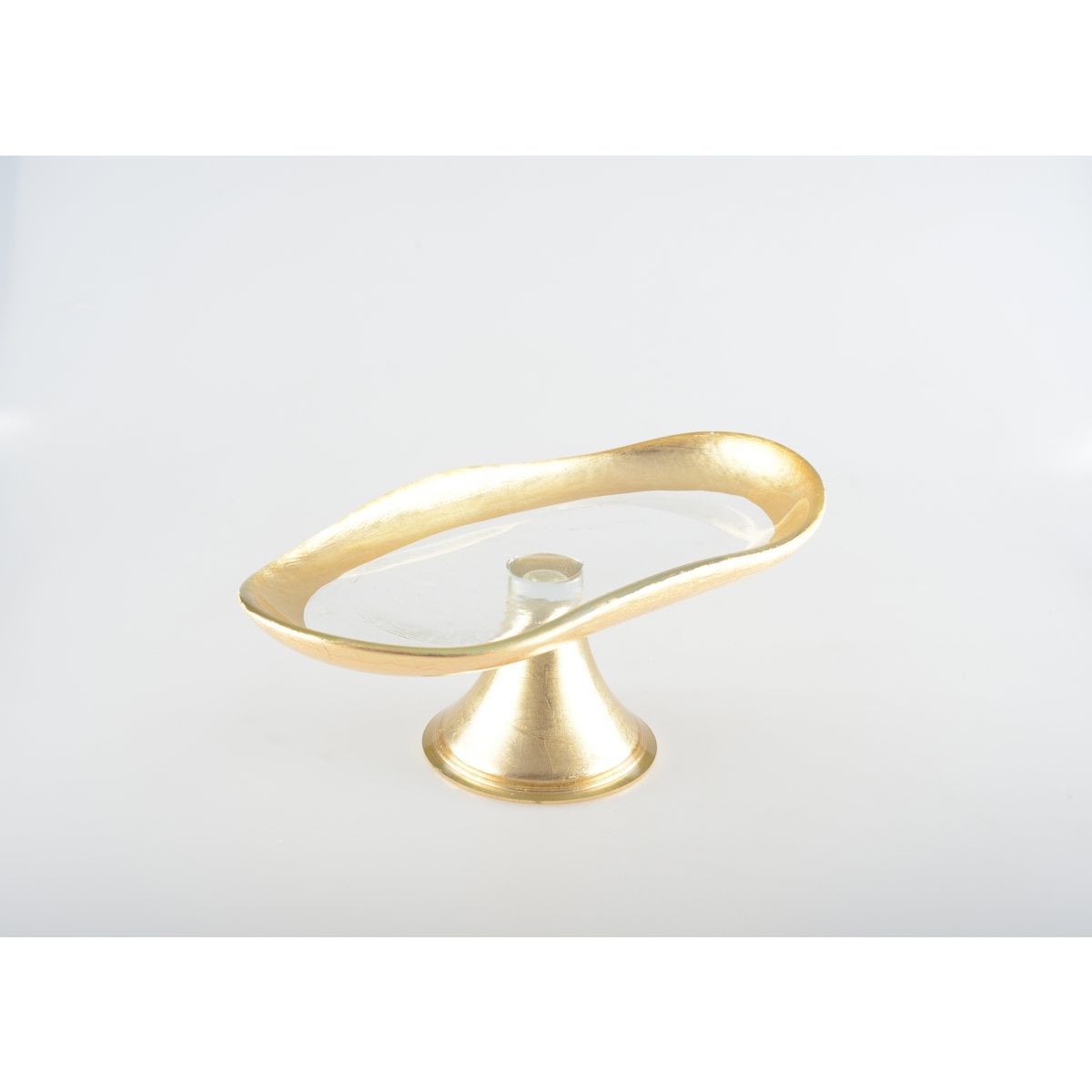 Gold cake stand on foot small model 27.5x14.5x10cm