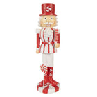 Notenkraker beeld 23 cm rood wit polyresin
