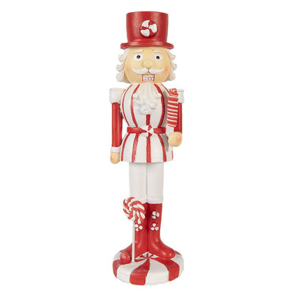Notenkraker beeld 23 cm rood wit polyresin