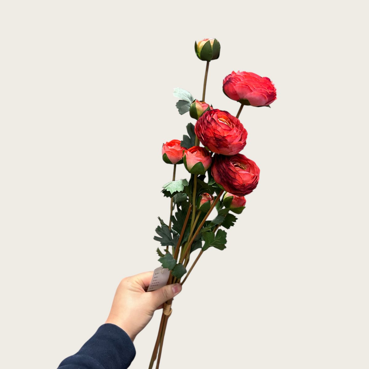 Kunstbloemen boeket ranonkels 55 cm rood