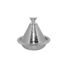 Tagine serveerschaal 17x17x17 cm roestvrij staal zilver