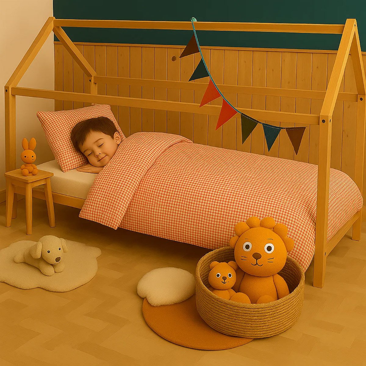 Dekbedovertrek baby biologisch katoen gingham