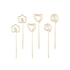 Aperitief spikes 6 stuks goud metaal 13.5 cm