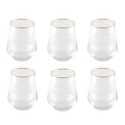 Waterglazen Arabisch 6 stuks transparant goud