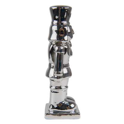 Notenkraker beeld 19 cm zilverkleurig porselein