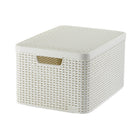 Opbergmand met deksel 30L wit