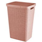 Curver Laundry Hamper with Lid Jute-Look 58L Pink