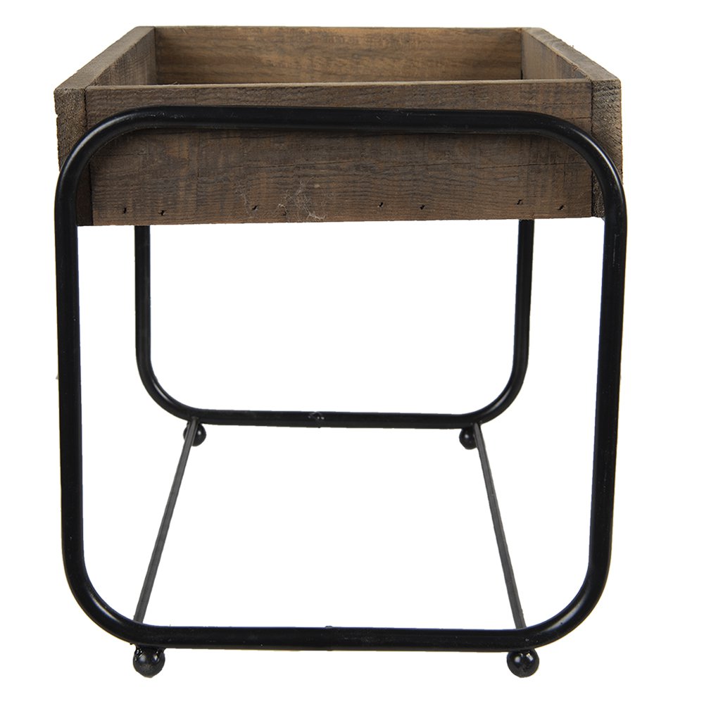 Plantenstandaard 32x26x27 cm bruin hout metaal