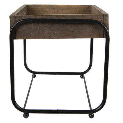 Plantenstandaard 32x26x27 cm bruin hout metaal