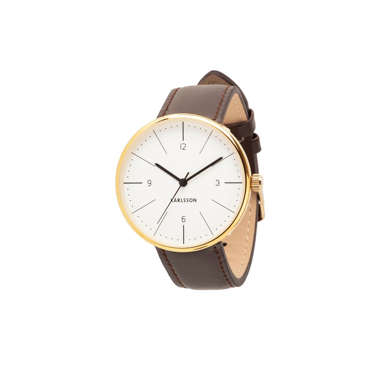 Karlsson Kijk Normann Steel horloge 4 cm staalzwart staalwit