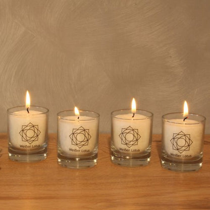 Chakra kaars, Witte lotus, 30110, ca. 6 cm, set van 4, WIT