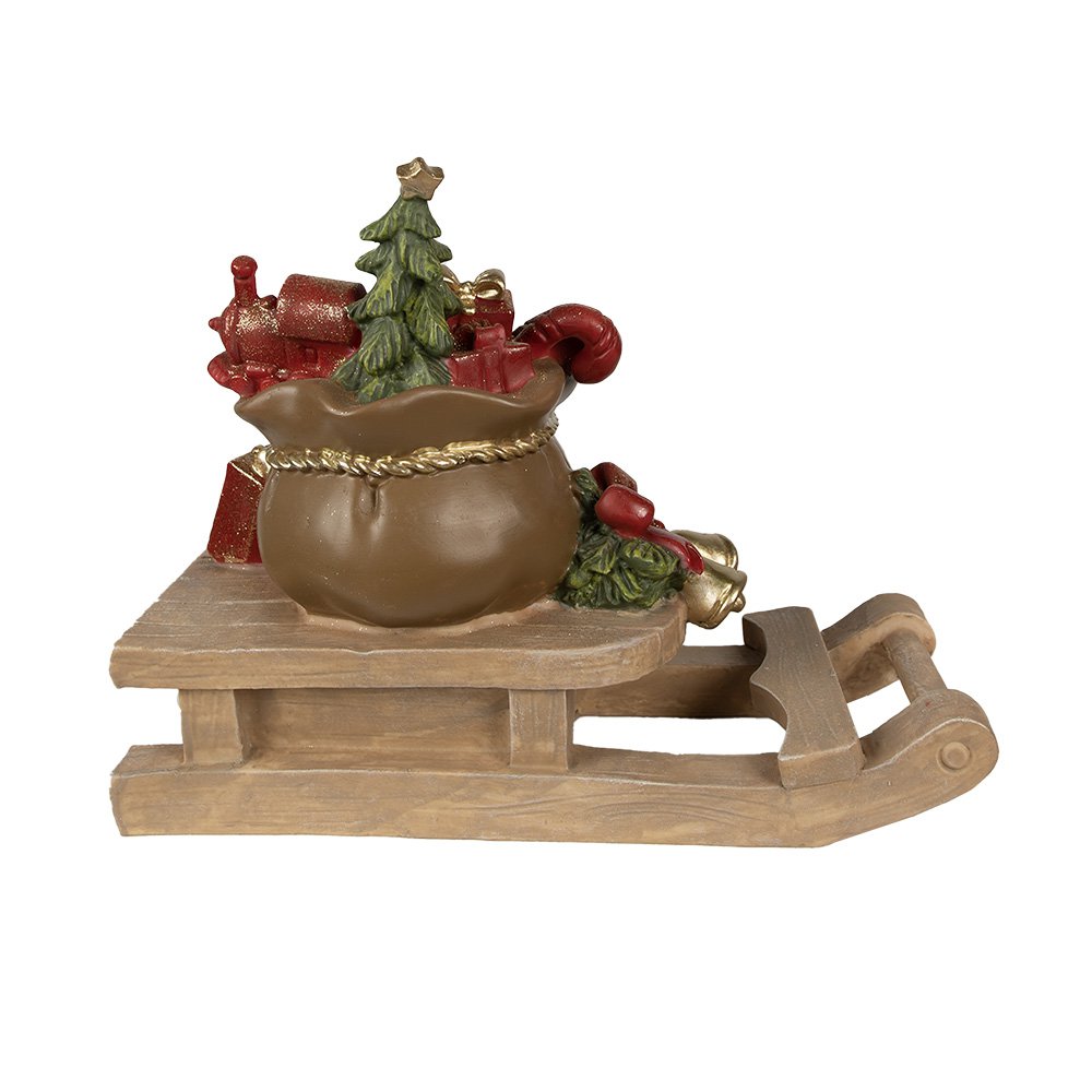 Figurine Sleigh 38x16x29 cm Brown Polyresin Christmas decoration