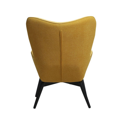 Armchair with yellow structured fabric