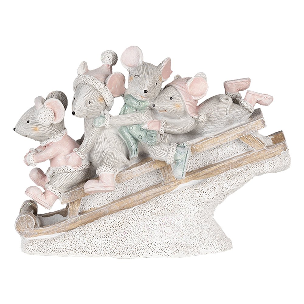 Beeld muis 15x5x11 cm wit kunststof