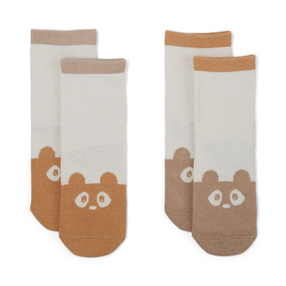 Kindersokken 2-pack organisch katoen dierenprint
