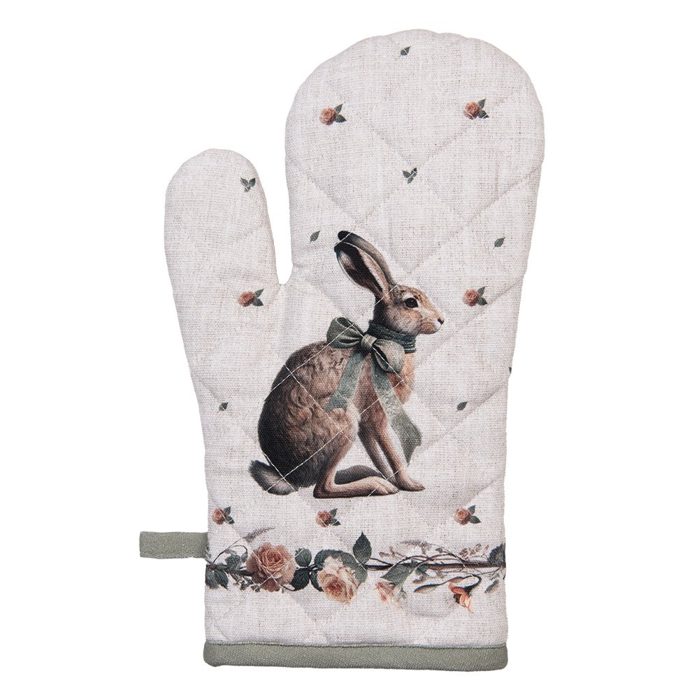 Oven Mitt 18x30 cm Beige Cotton