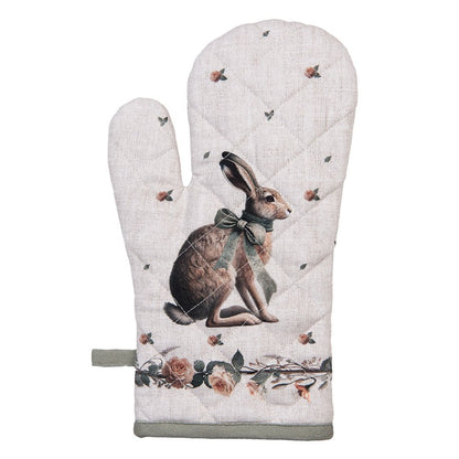 Oven Mitt 18x30 cm Beige Cotton
