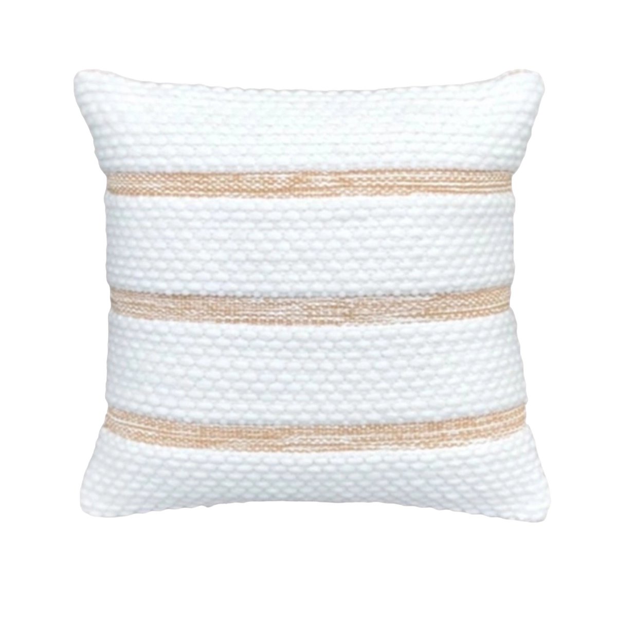 Kussenhoes 45x45 cm wit beige strepen