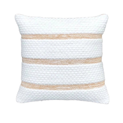 Kussenhoes 45x45 cm wit beige strepen