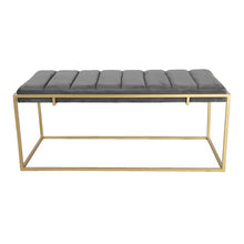 Hocker 110x50x46 cm grijs goud metaal