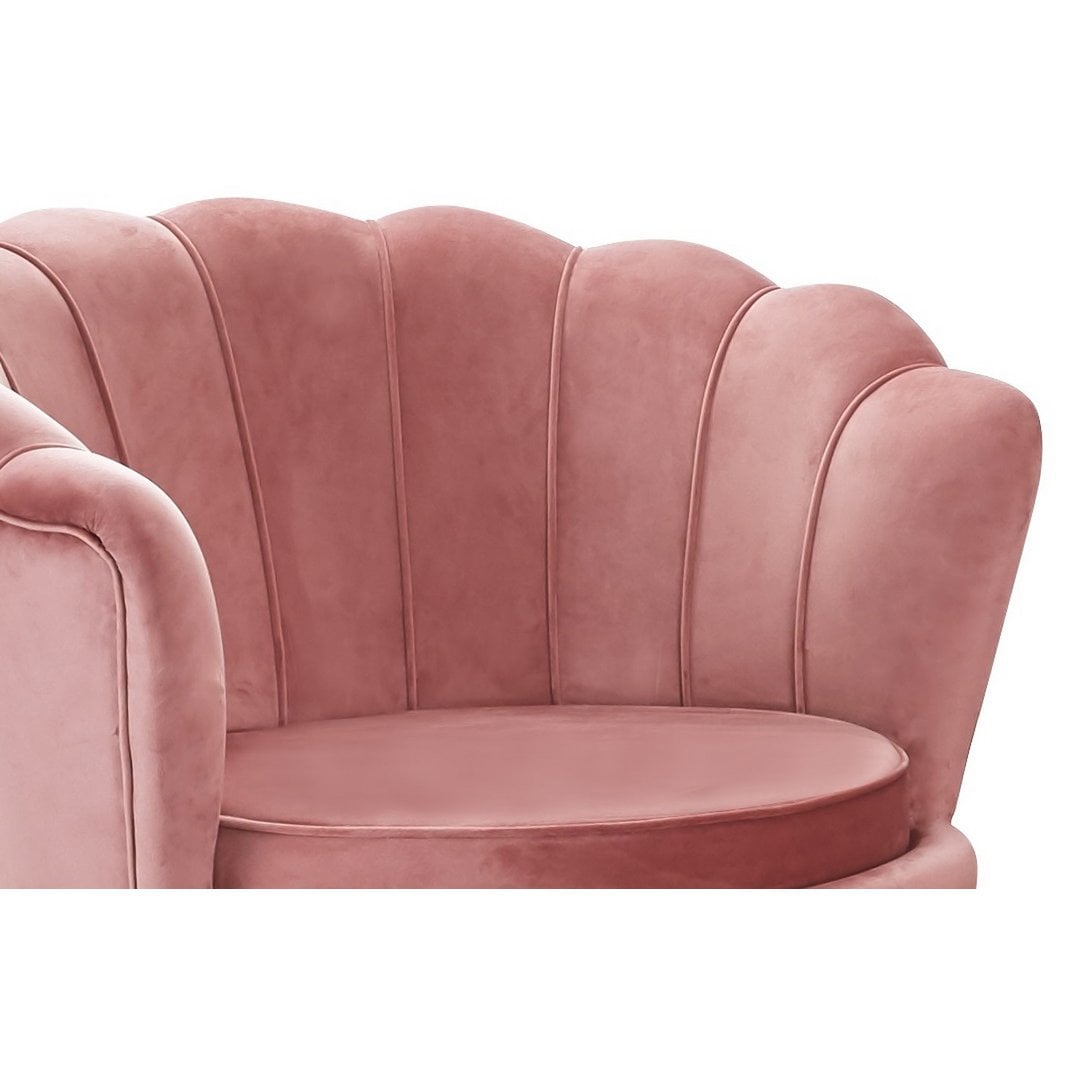 Shell armchair in Rose velvet
