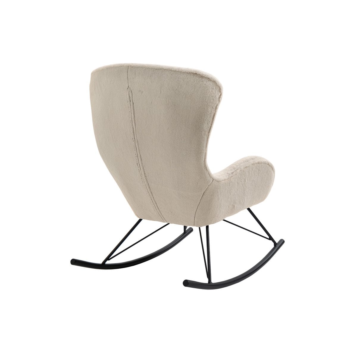 Schommelstoel lamsvachtlook beige
